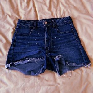 blue denim jean shorts